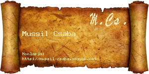 Mussil Csaba névjegykártya